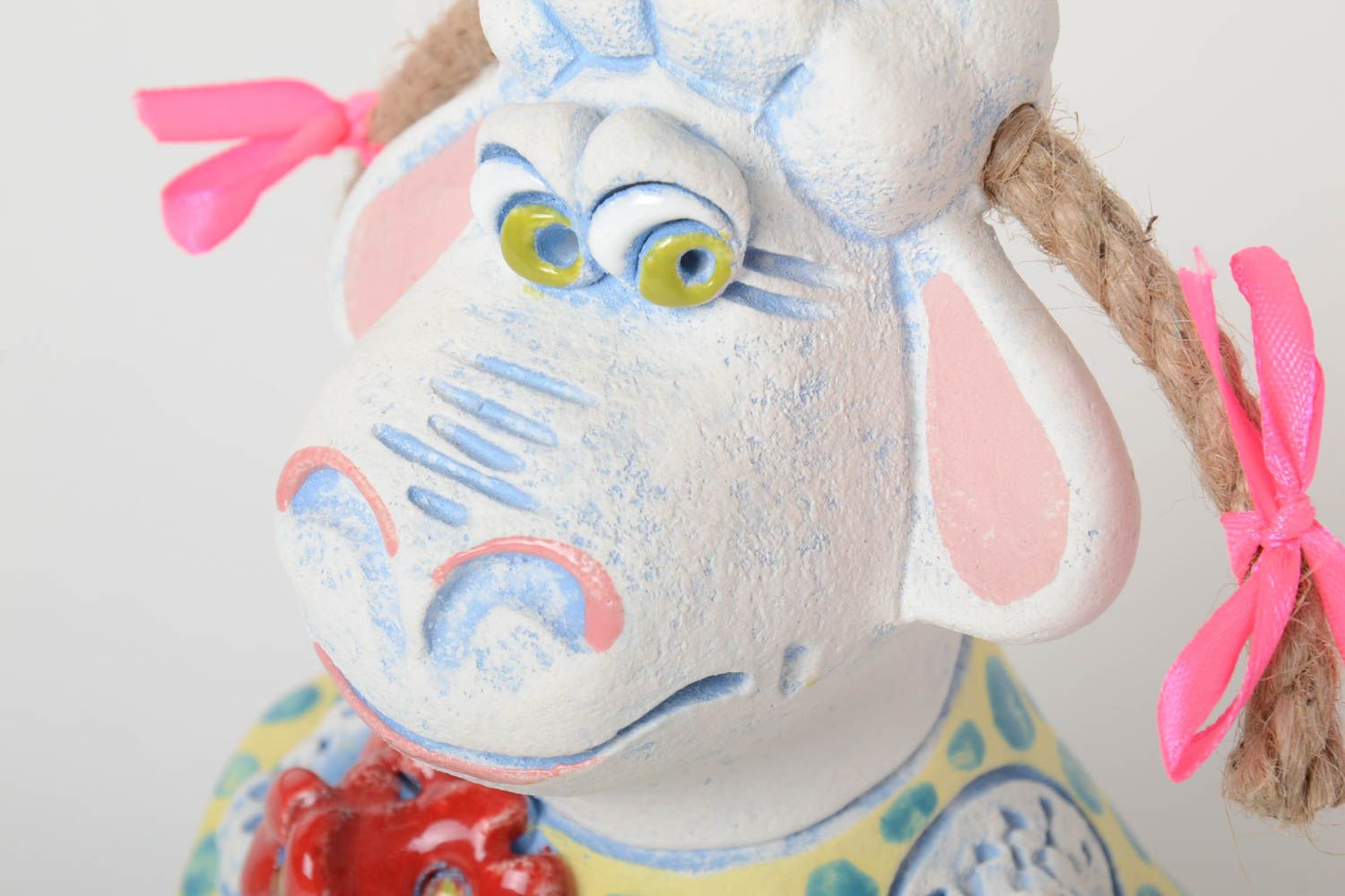 Tirelire mouton faite main Figurine animal en céramique peinte Cadeau original photo 3