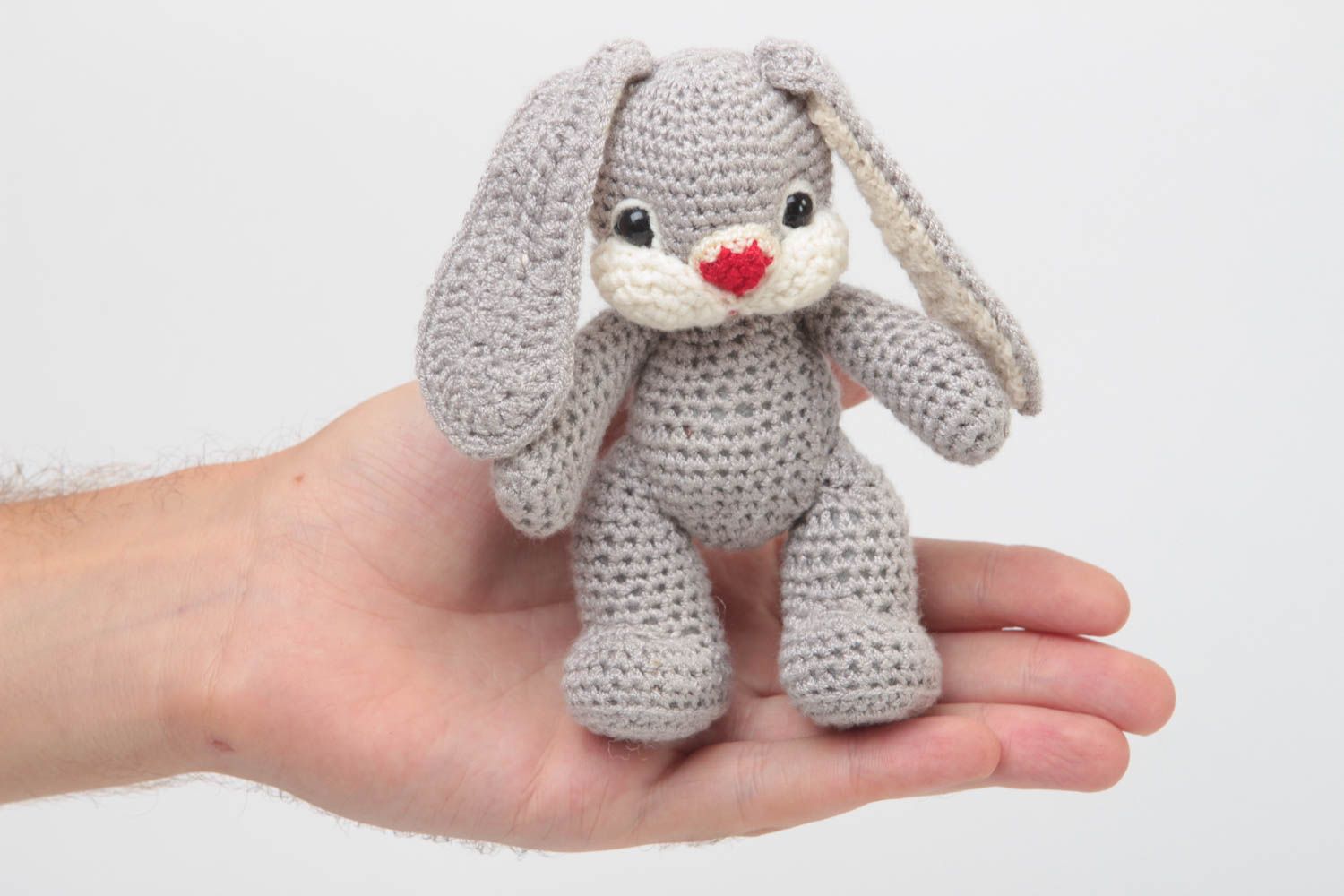 Unusual handmade soft toy crochet stuffed toy hare best toys for kids photo 5