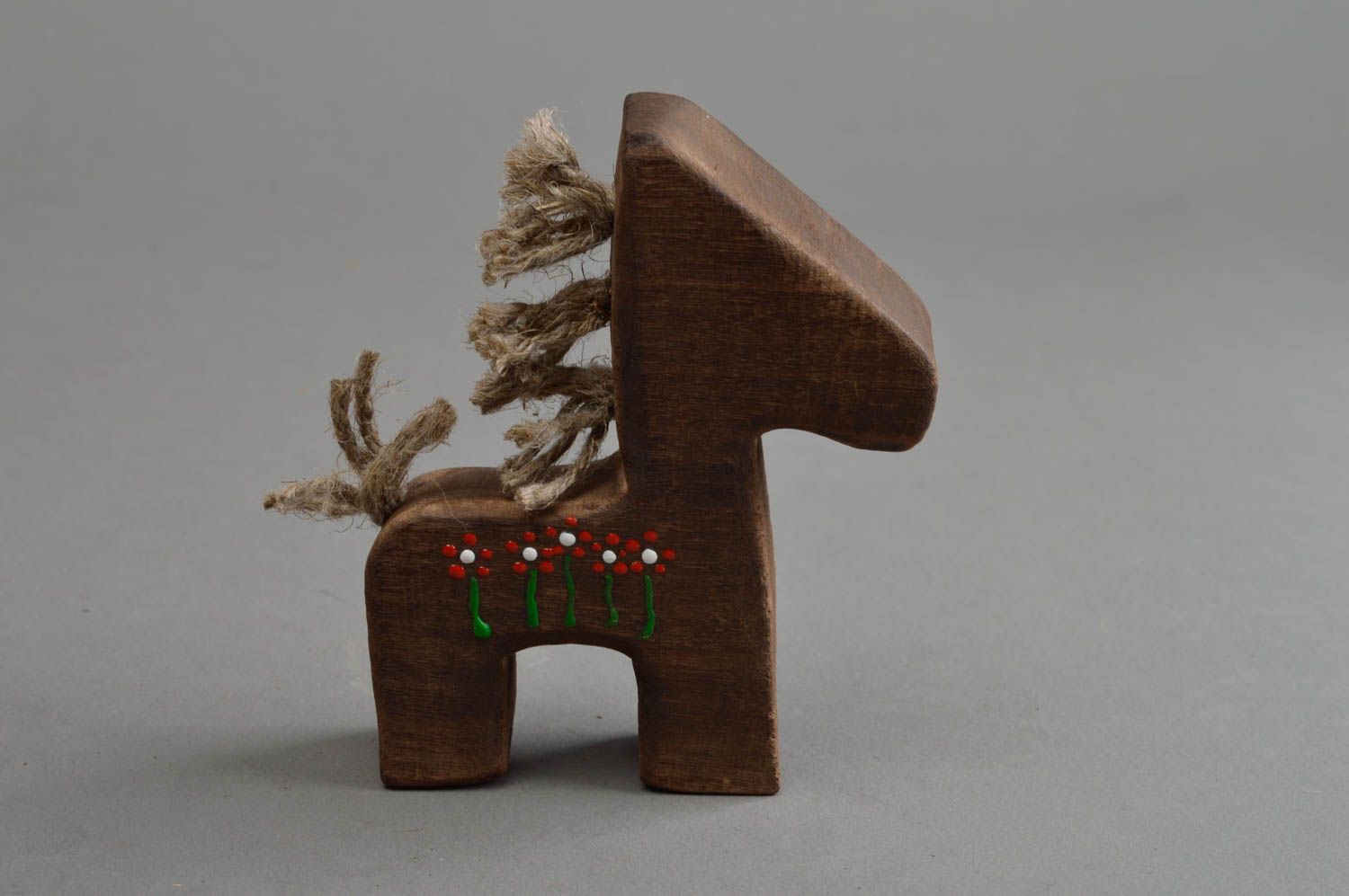 Figurine en bois Statuette cheval fait main design Décoration intérieur photo 2