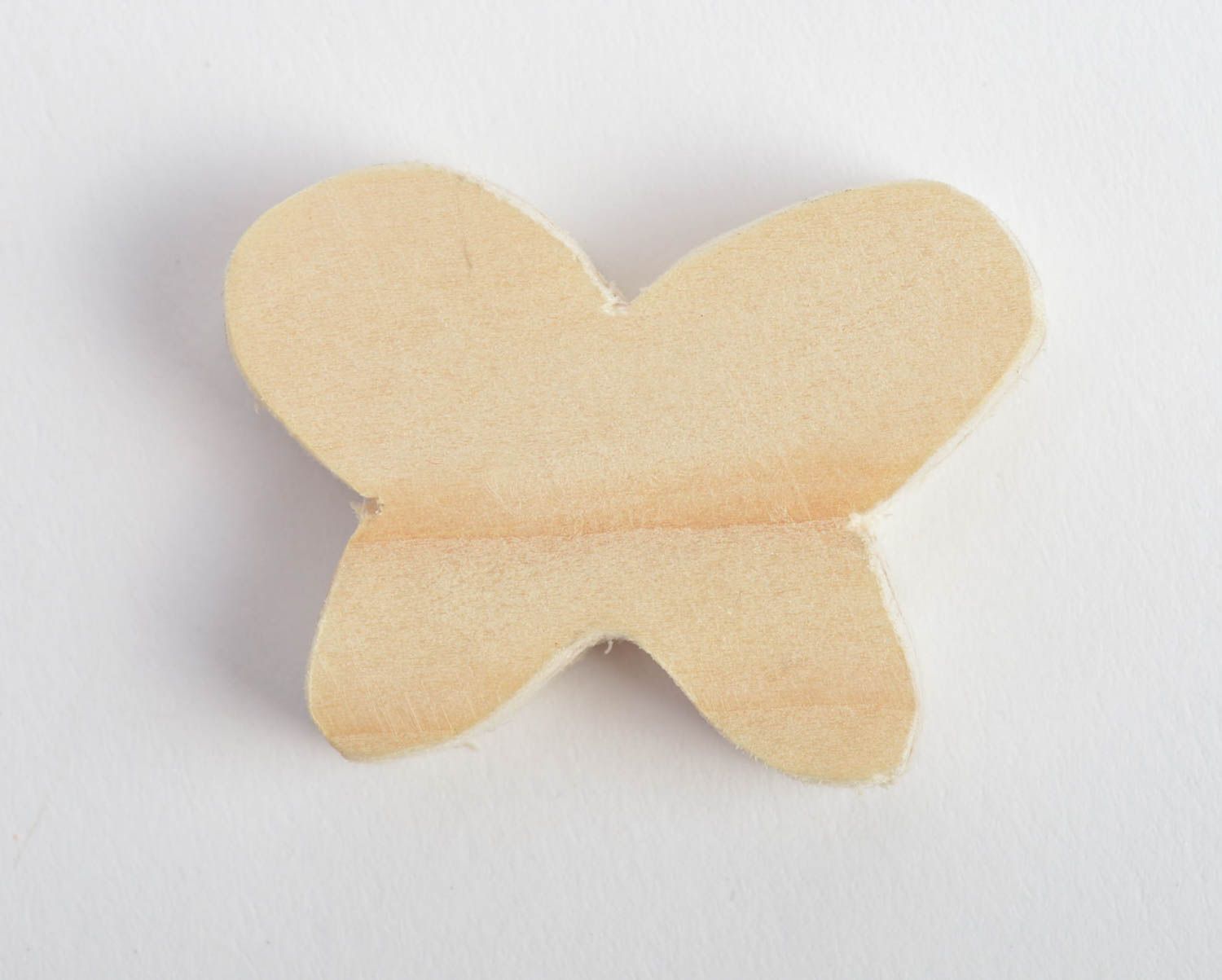 Handmade small thick flat plywood craft blank for painting figurine of butterfly photo 2