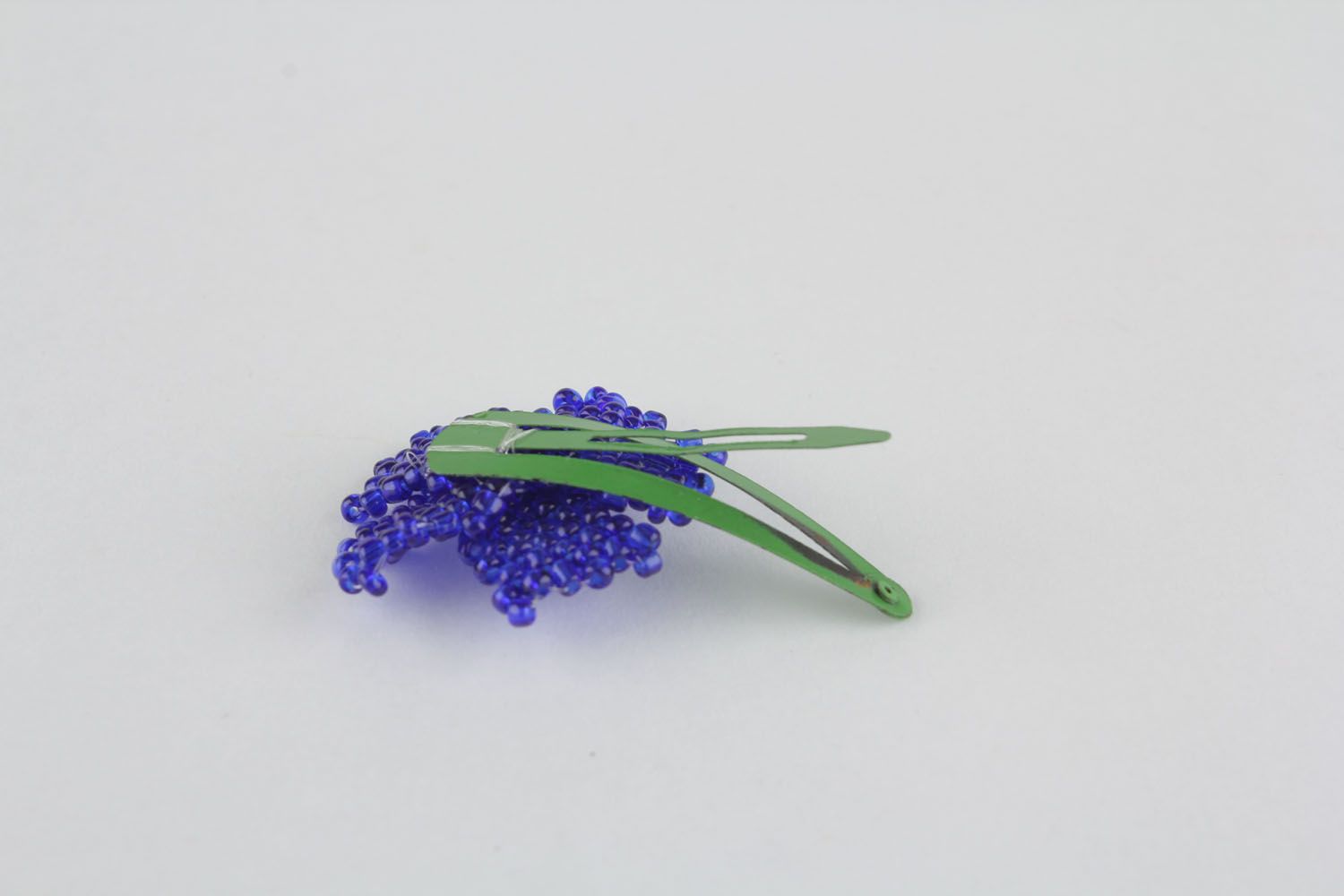 Handmade beaded hair clip Cornflower photo 1