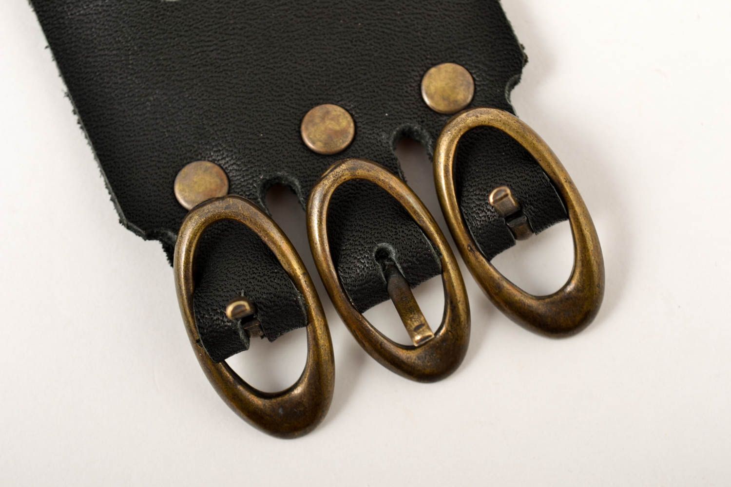 Handmade Leder Armband breit schwarz Designer Schmuck Accessoire für Männer  foto 5