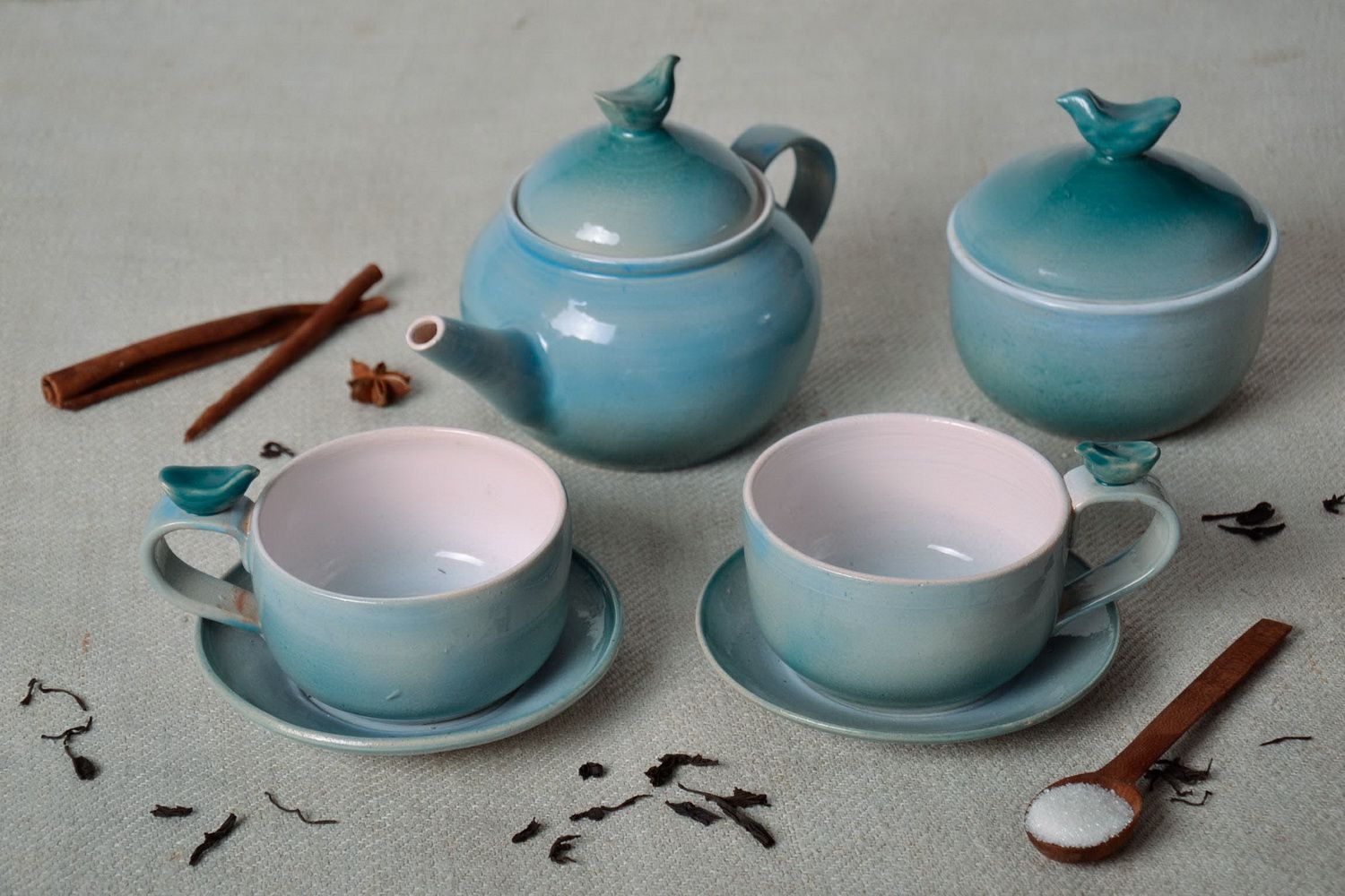 Clay tea set JUST sugar bowl and tea pot!!! photo 1