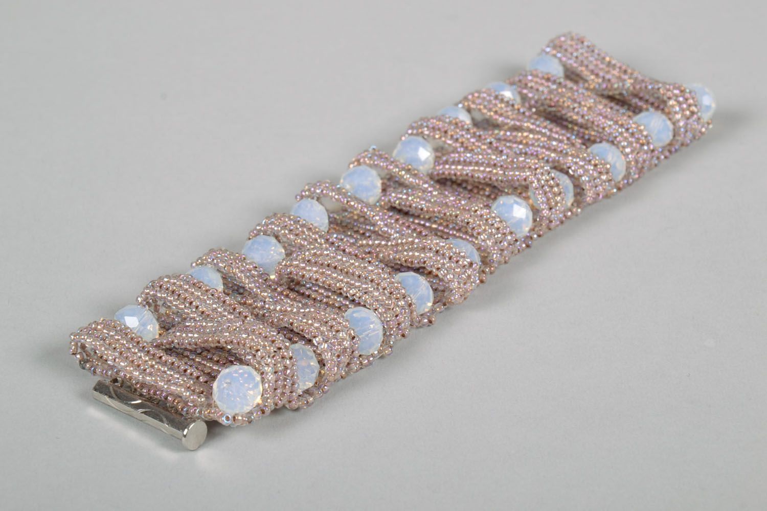Bracelet large avec perles à facettes  photo 4