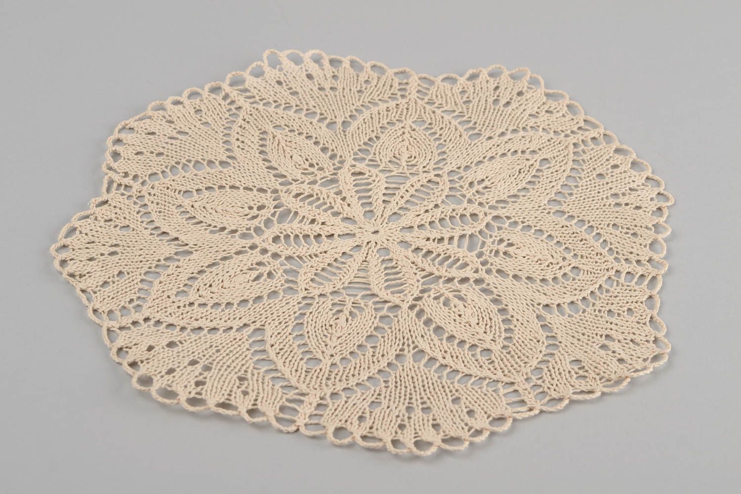 Decorative handmade knitted napkin cotton designer tablecloth for interior photo 5