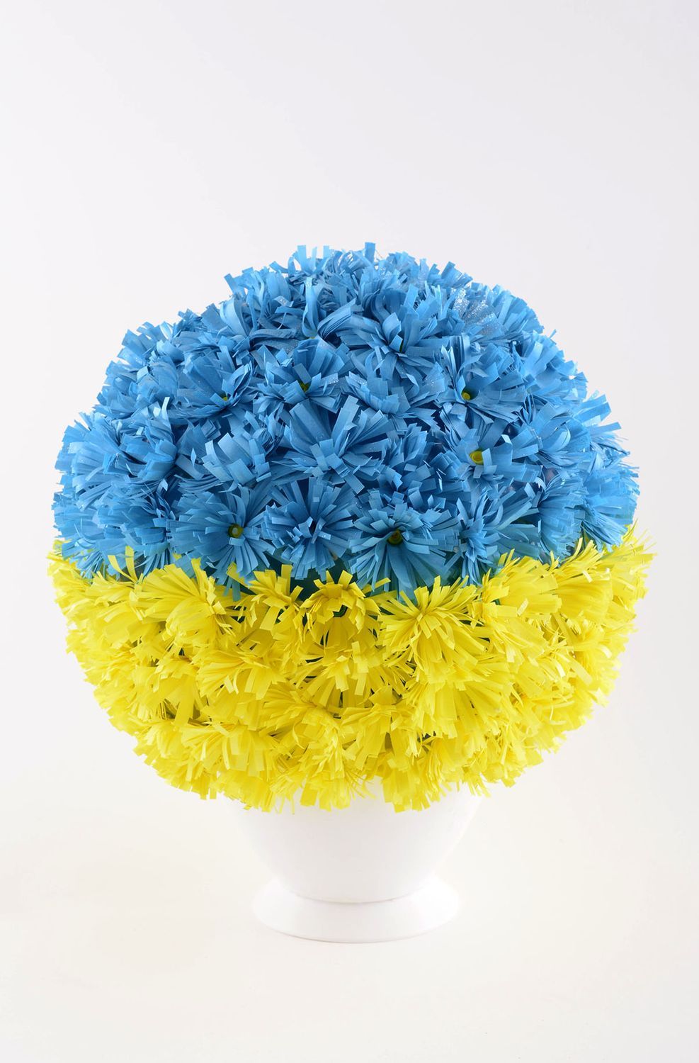 Bouquet de Fleurs artificielles fait main bleu-jaune en papier Déco maison photo 1