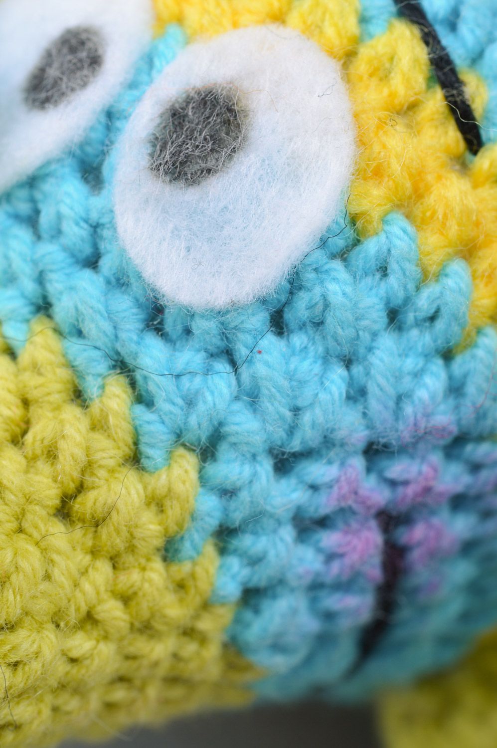 Handmade children's soft toy crochet of half-woolen threads Elephant with Heart photo 4