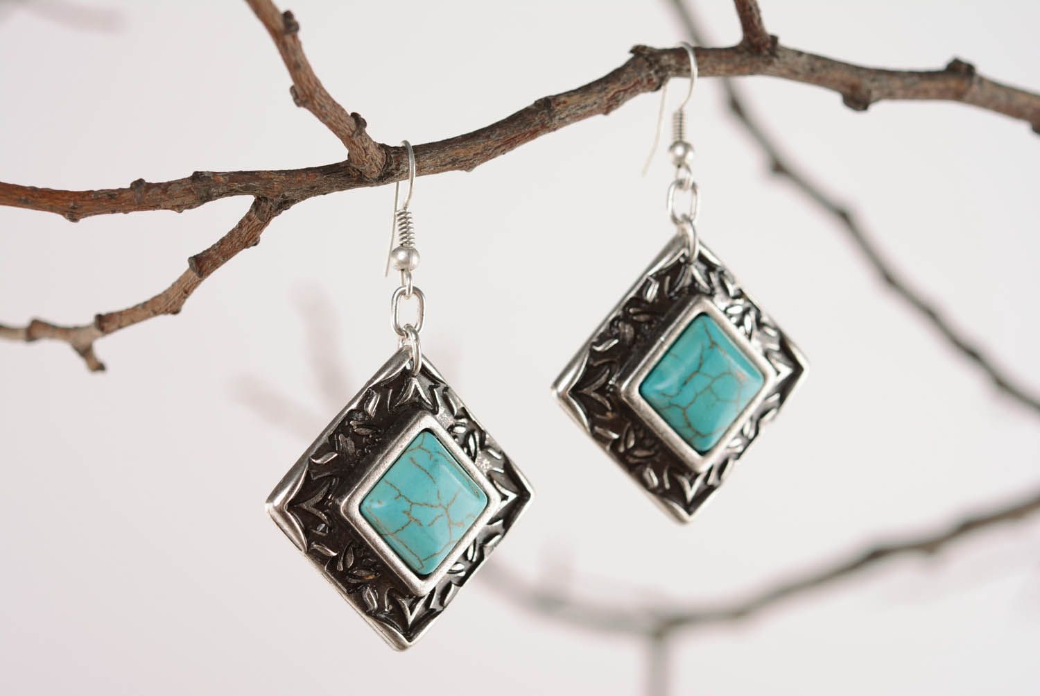 Earrings Argo with turquoise photo 1
