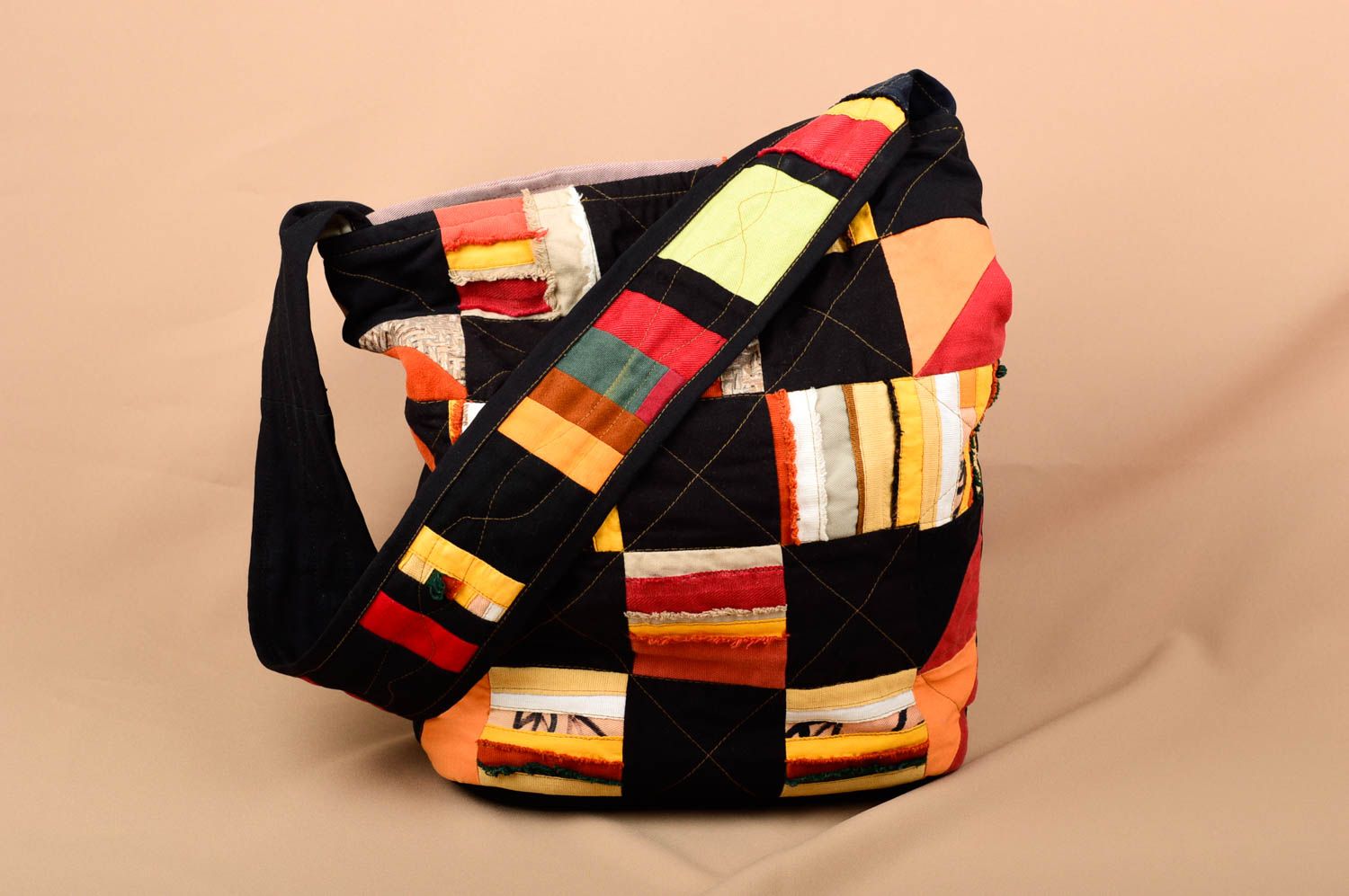 Сумка ручной работы лоскутное шитье большая сумка через плечо текстильная сумка фото 1