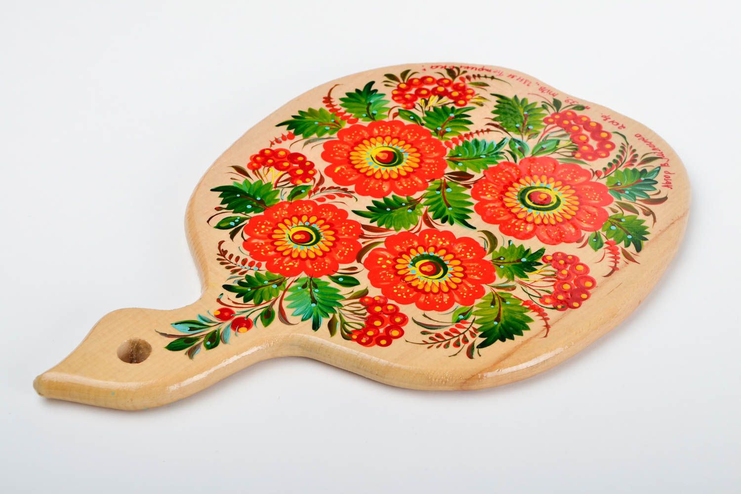 Handmade wooden cutting board painted chopping board utensil in ethnic style photo 4