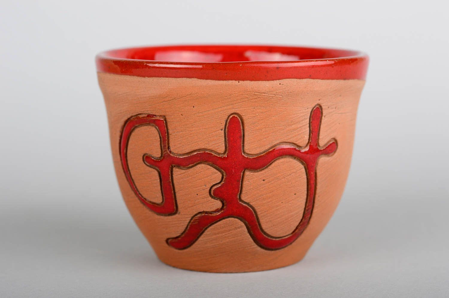 Taza de cerámica artesanal con ornamento utensilio de cocina regalo original foto 1