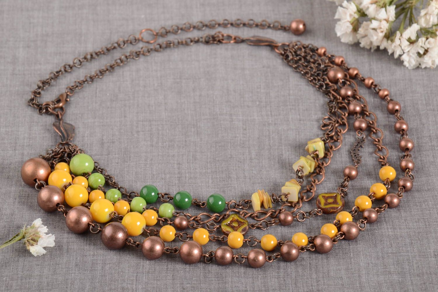 Beautiful handmade beaded necklace glass necklace neck accessories ideas photo 1