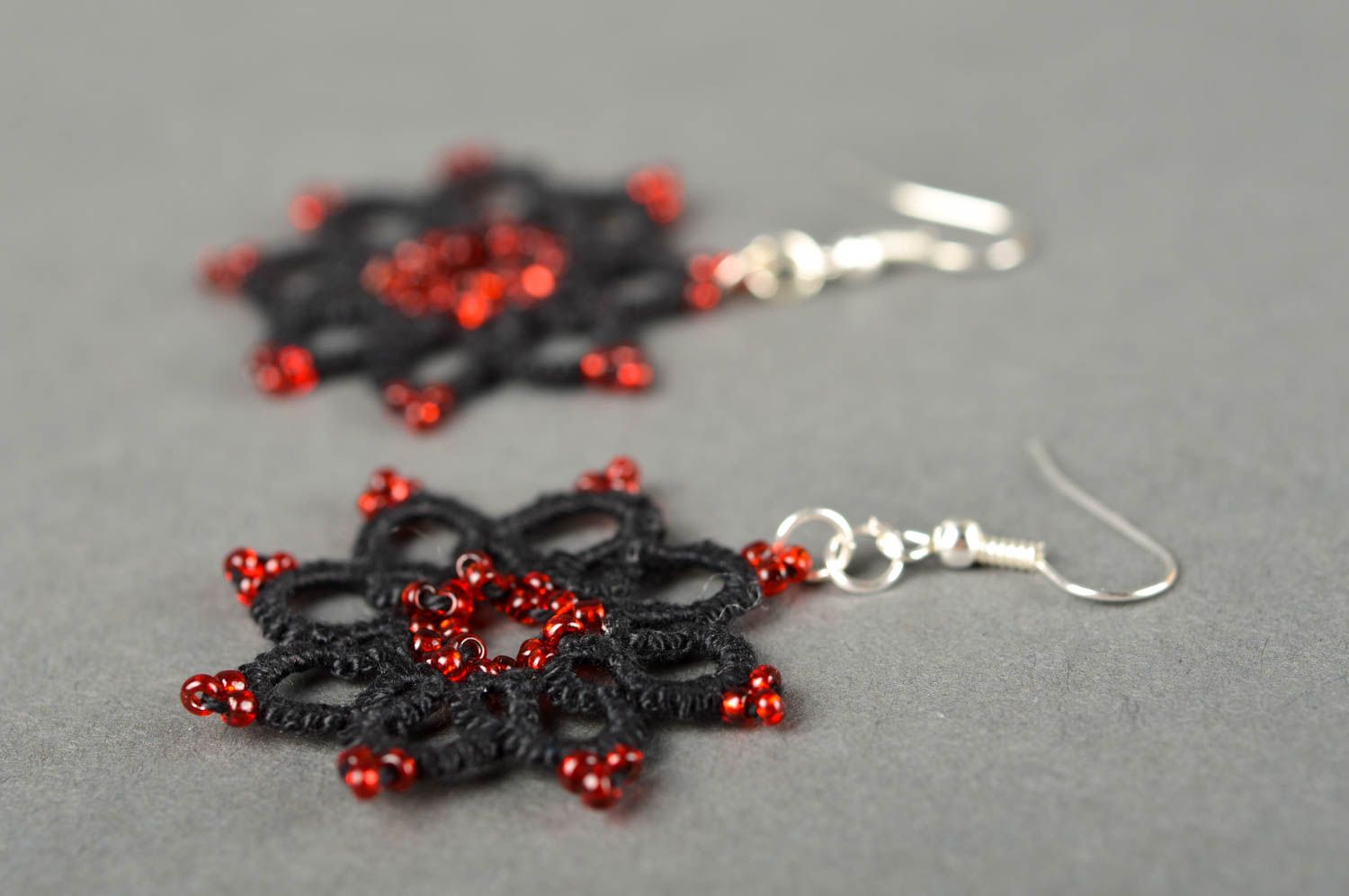 Beautiful handmade woven thread earrings beaded earrings fashion tips for girls photo 3