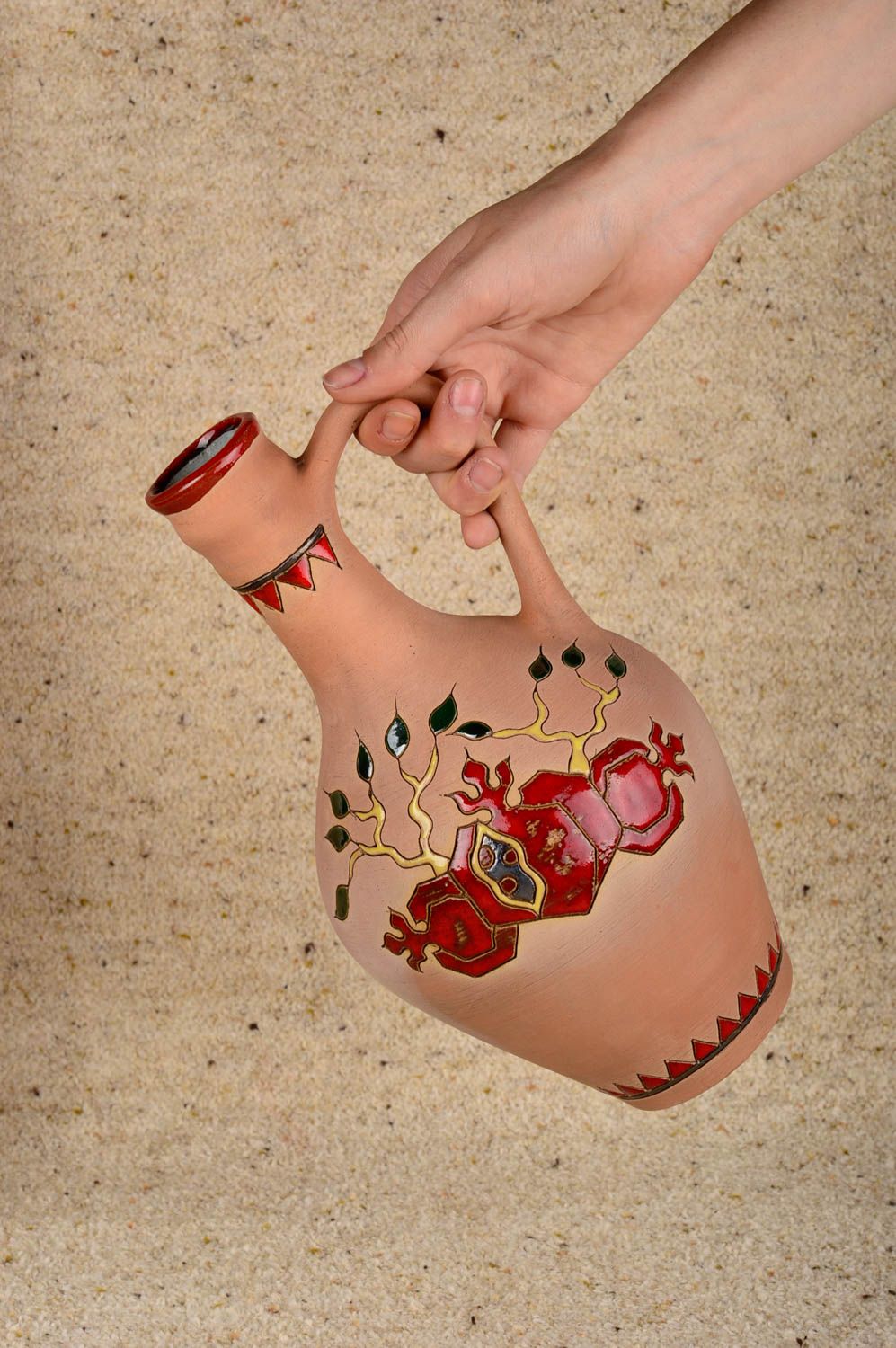 Öko Geschirr handmade Keramik Krug Küchen Deko Geschenk für Frauen 1.3 L foto 1
