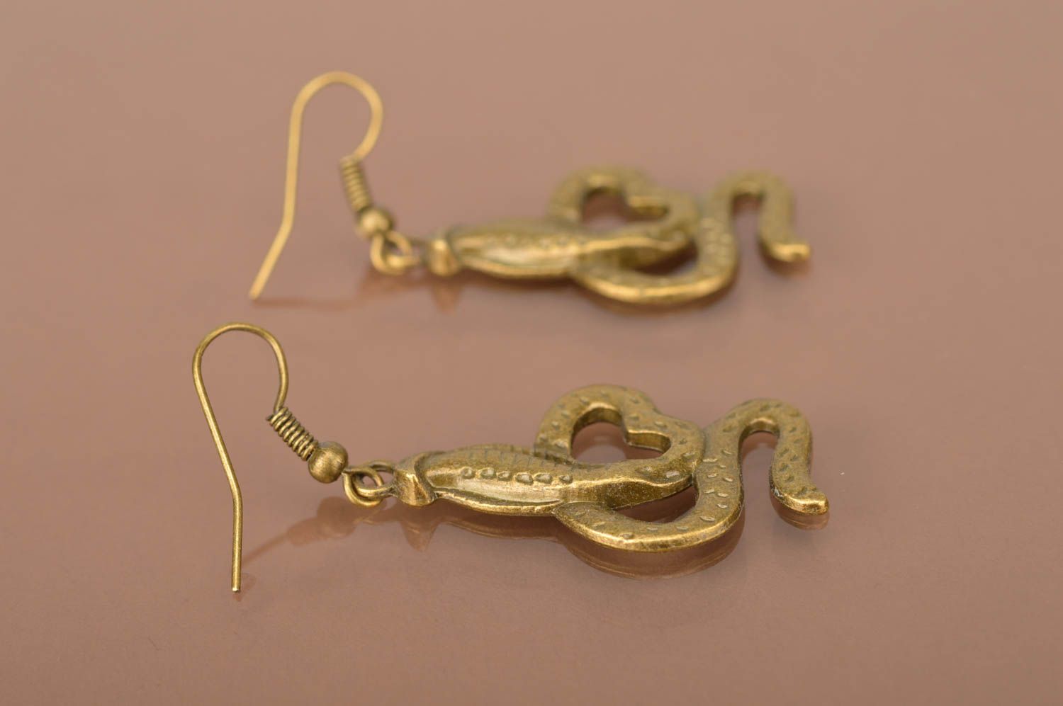Nice handmade metal earrings designer accessories for her stylish jewelry design photo 3