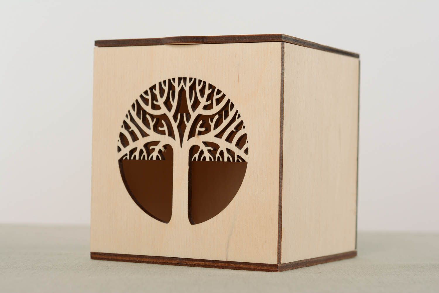 Holz Werkstück Box Baum des Lebens foto 5