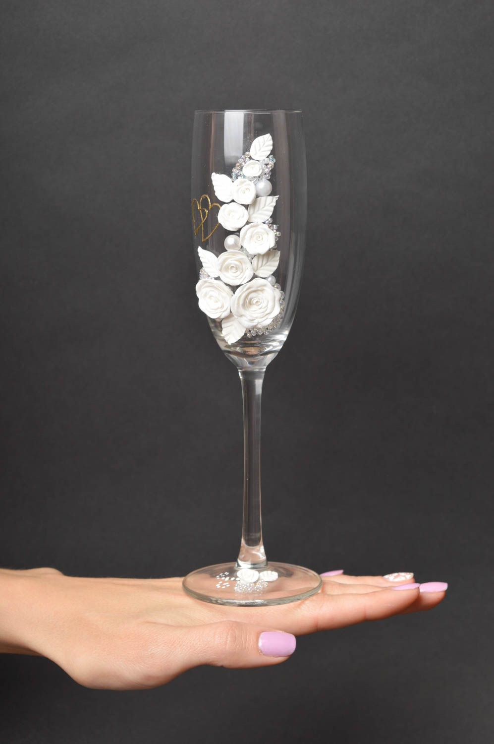 Copas de cristal decoradas hechas a mano accesorios de boda decoración de mesa foto 2