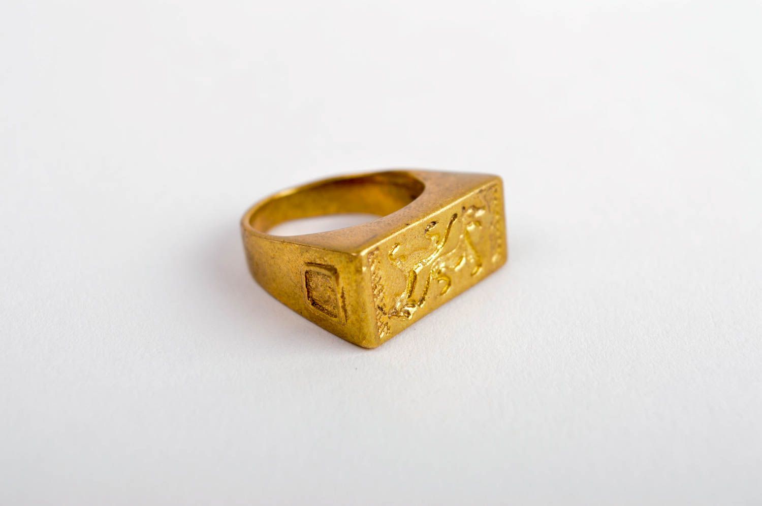 Кольцо ручной работы металлическое украшение подарок для мужчин перстень фото 2