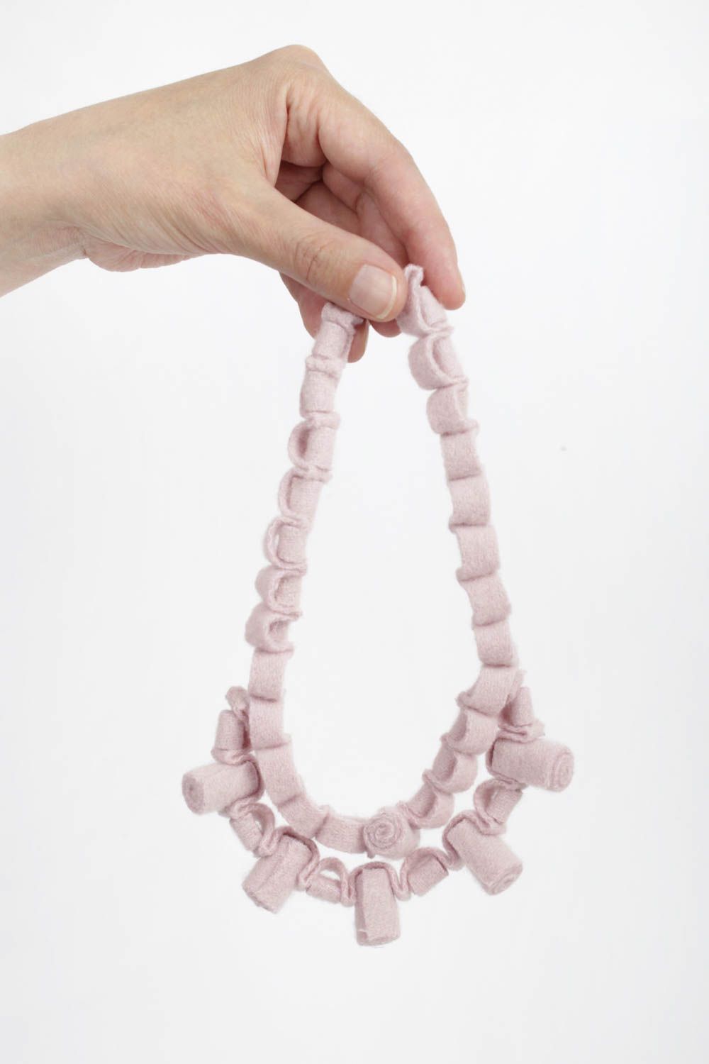 Handmade textile necklace beautiful unusual necklace elegant accessory photo 2