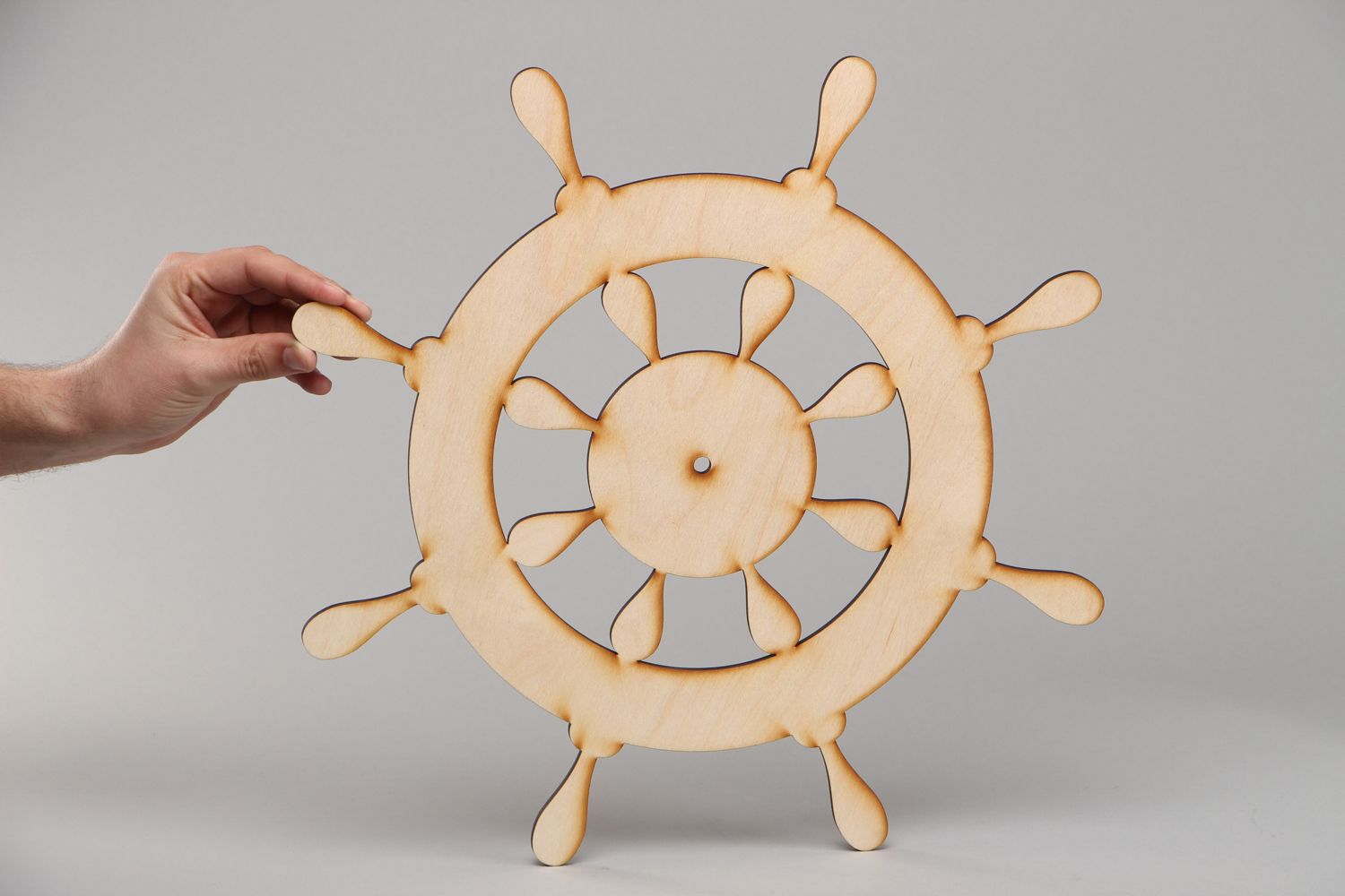 Handmade plywood blank ship steering wheel photo 4