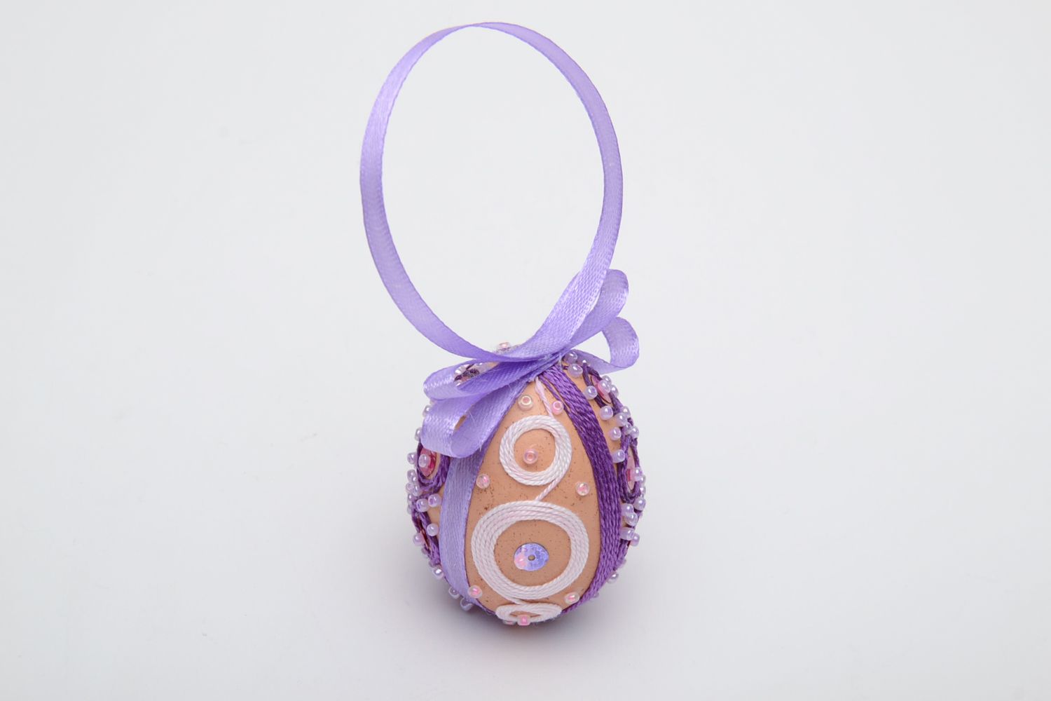 Decorative interior pendant Easter egg with ribbon photo 3