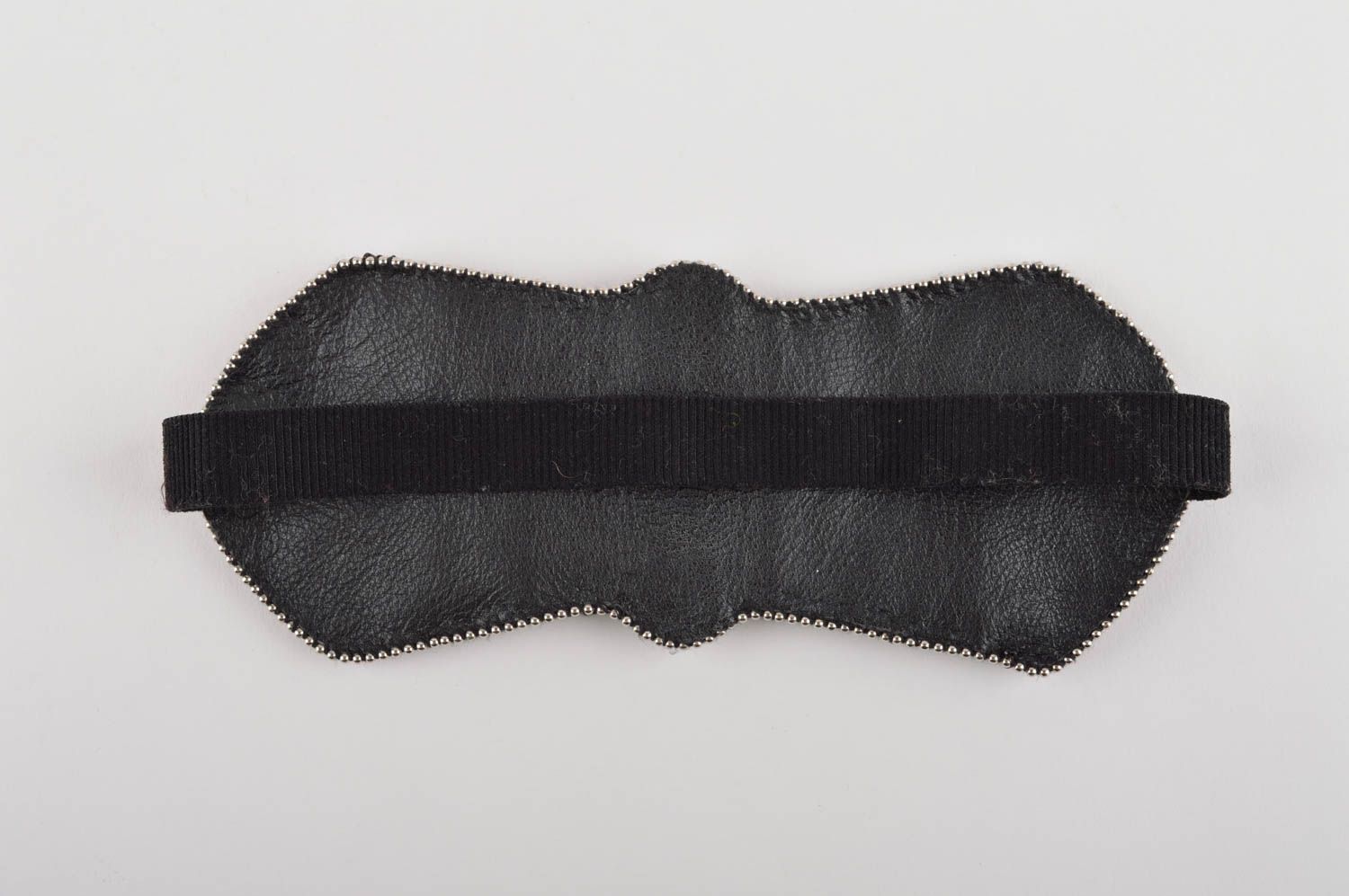 Schöne Haarband handmade schwarzes Haarband glänzende Accessoire für Haare foto 5