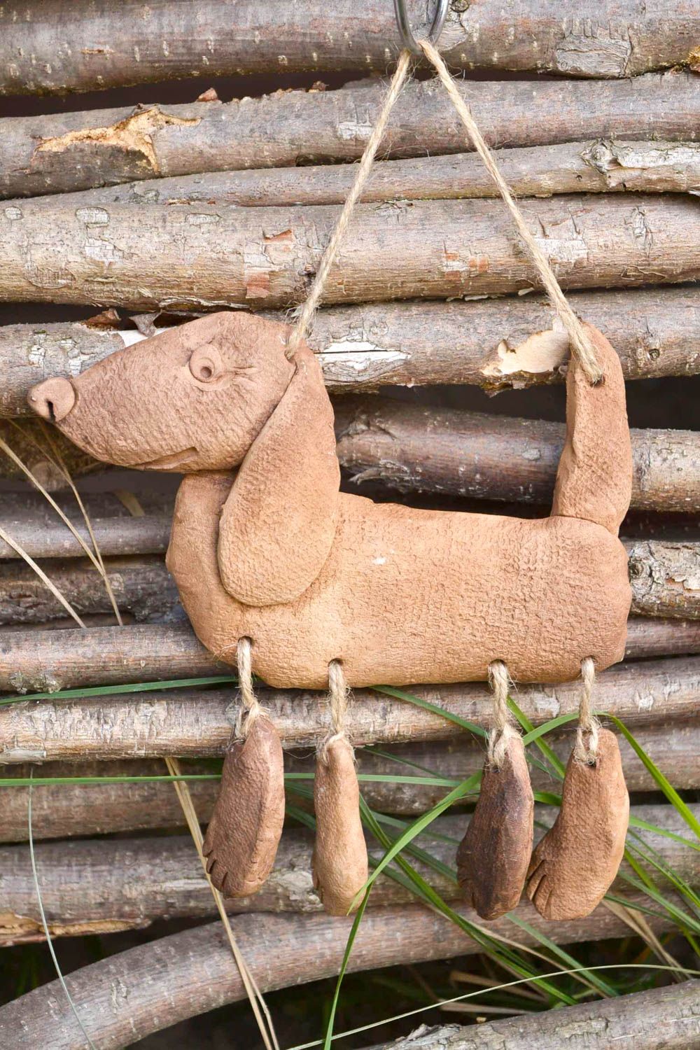 Панно на стену подарок ручной работы панно декоративное из глины Собака фото 1