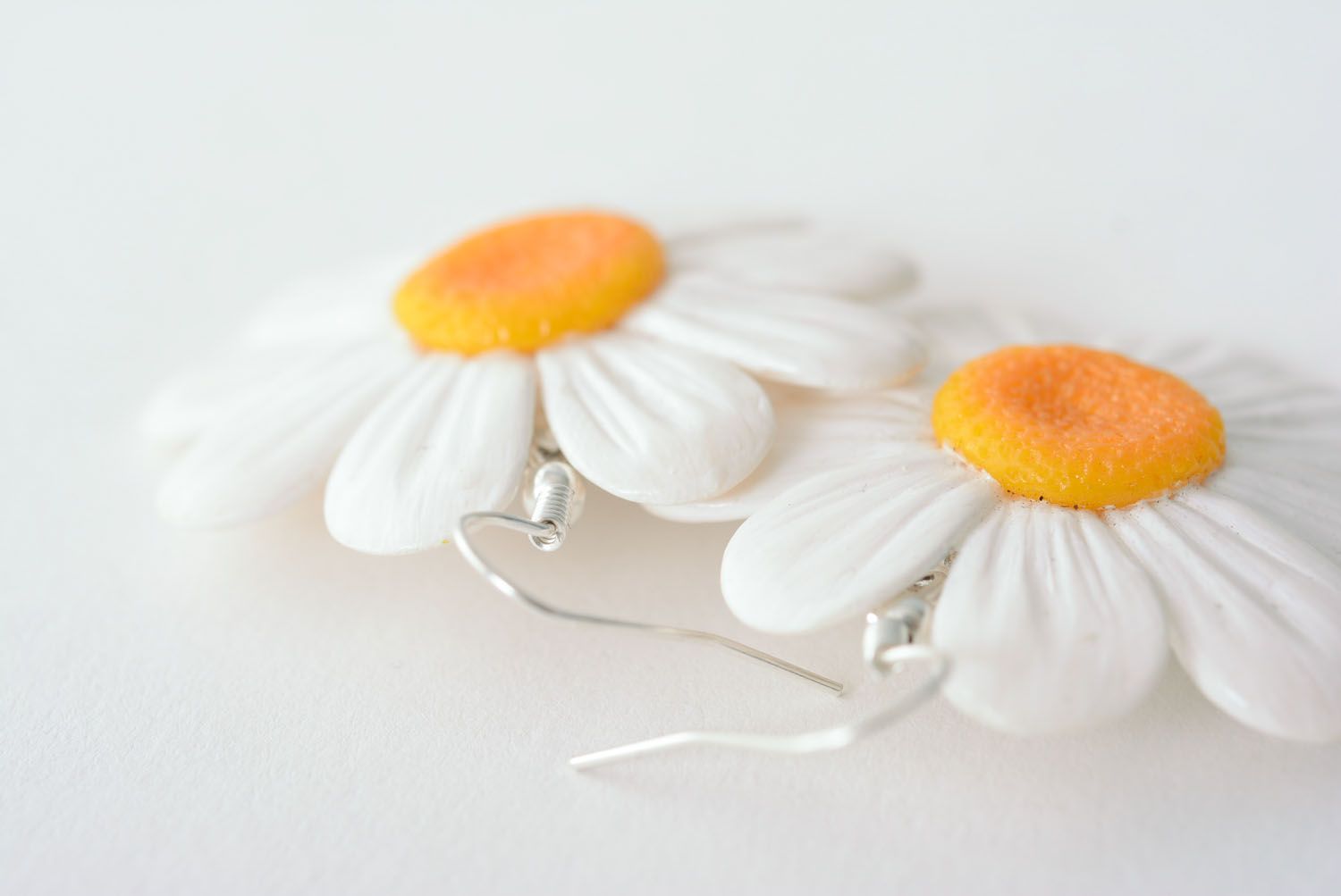 Flower earrings made of polymer clay photo 5