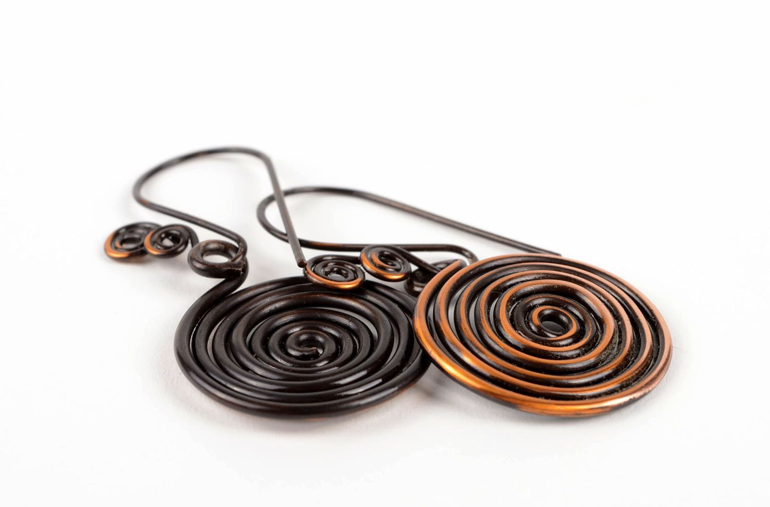 Handmade modische Kupfer Ohrringe Designer Schmuck Accessoire für Frauen Spirale foto 5