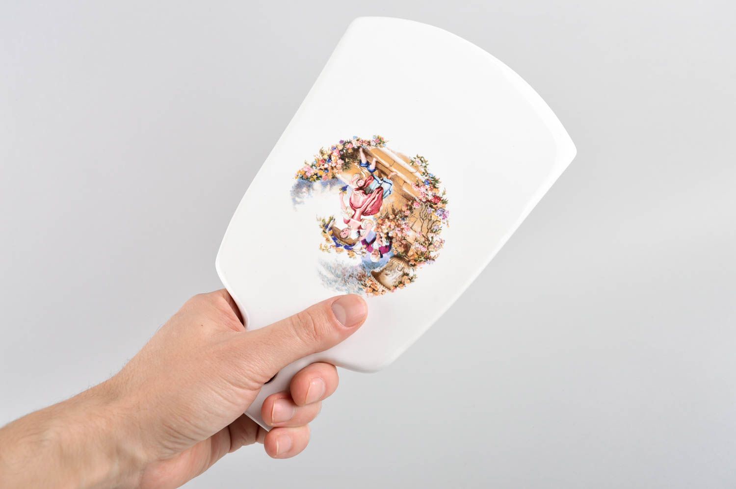 Керамическая разделочная доска хэнд мэйд расписная посуда доска для кухни фото 5