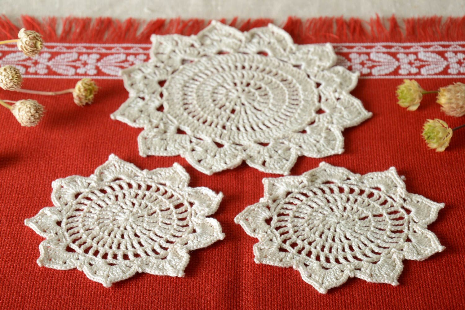 Lace napkin handmade crocheted napkin table decor kitchen interior ideas photo 1