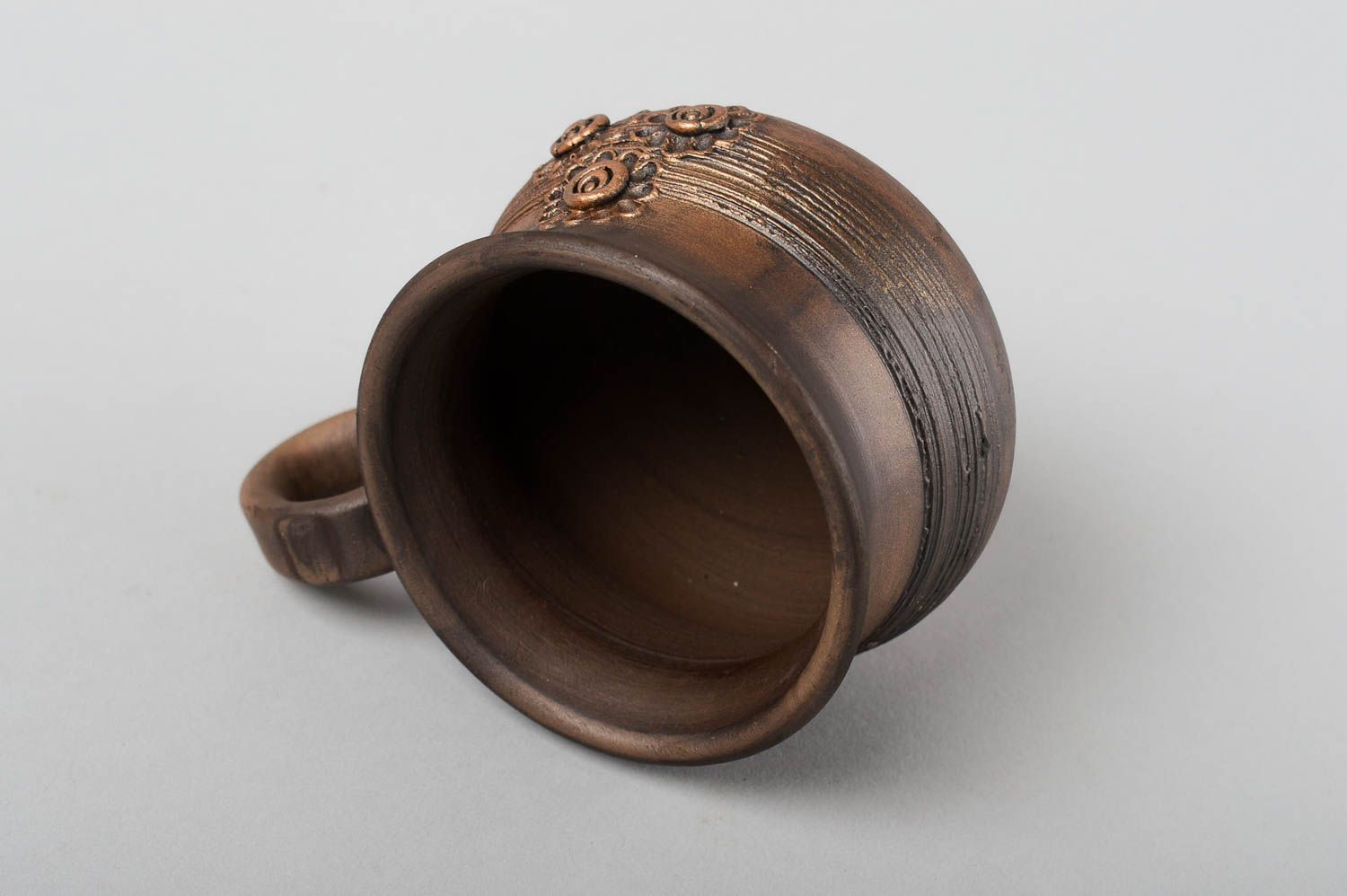 Taza original artesanal de arcilla vasija de barro utensilio de cocina foto 4