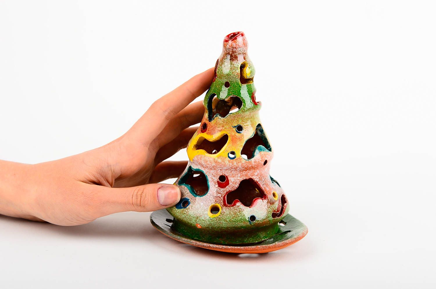 Deko Kerzenhalter handmade Haus Deko Kerzenhalter aus Ton originelles Geschenk foto 2