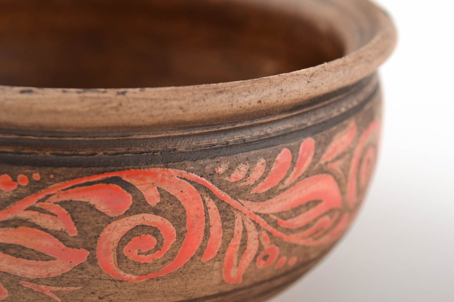 Unusual handmade ceramic bowl 325 ml kitchen supplies pottery tableware photo 2