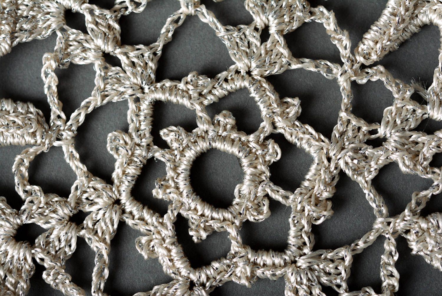 Handmade crochet wall hanging snowflake good Christmas gifts modern design photo 4