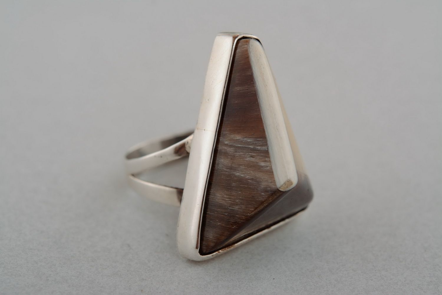Silver ring with horn photo 4