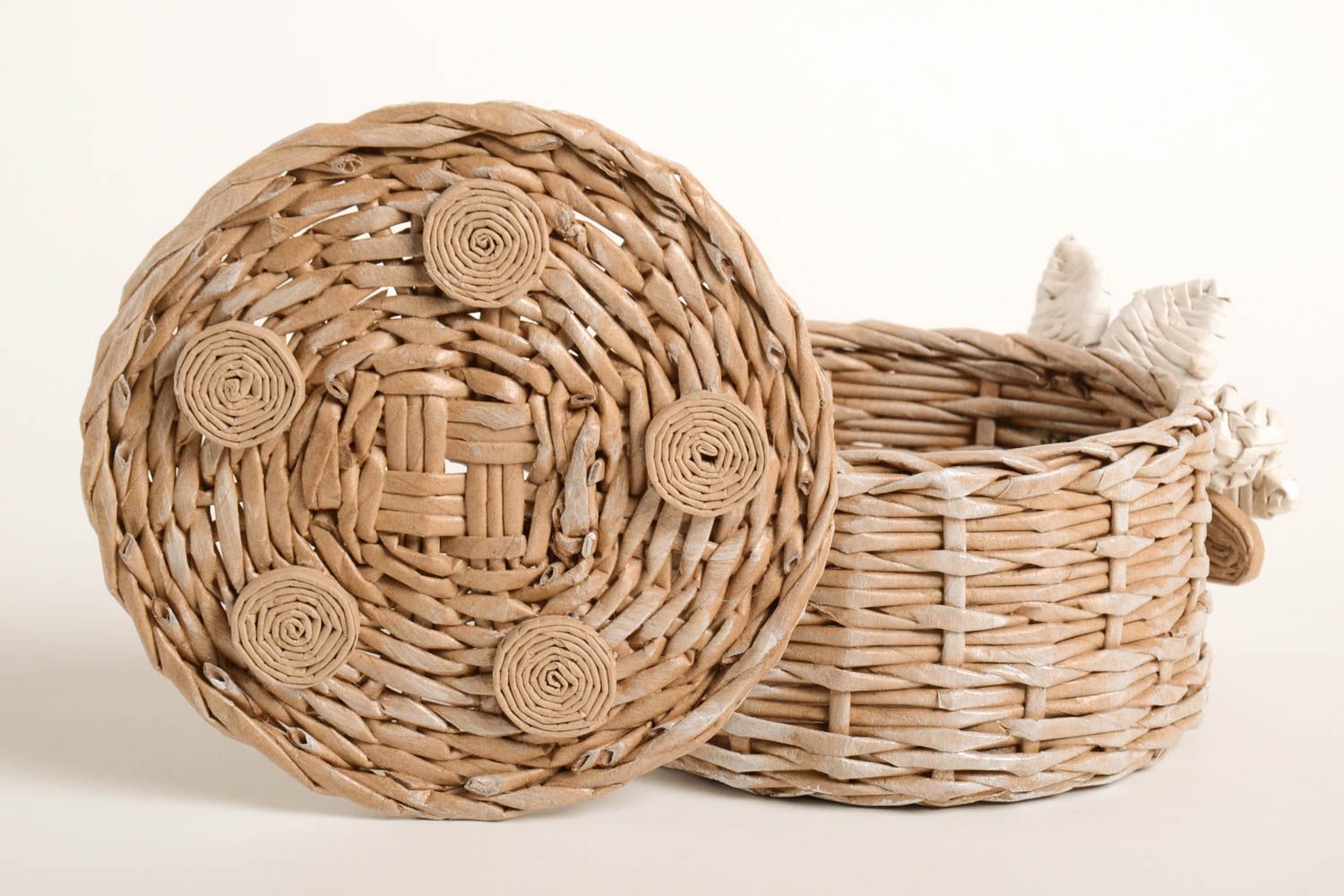 Stylish handmade woven bread basket unusual home accessories lovely home decor photo 4
