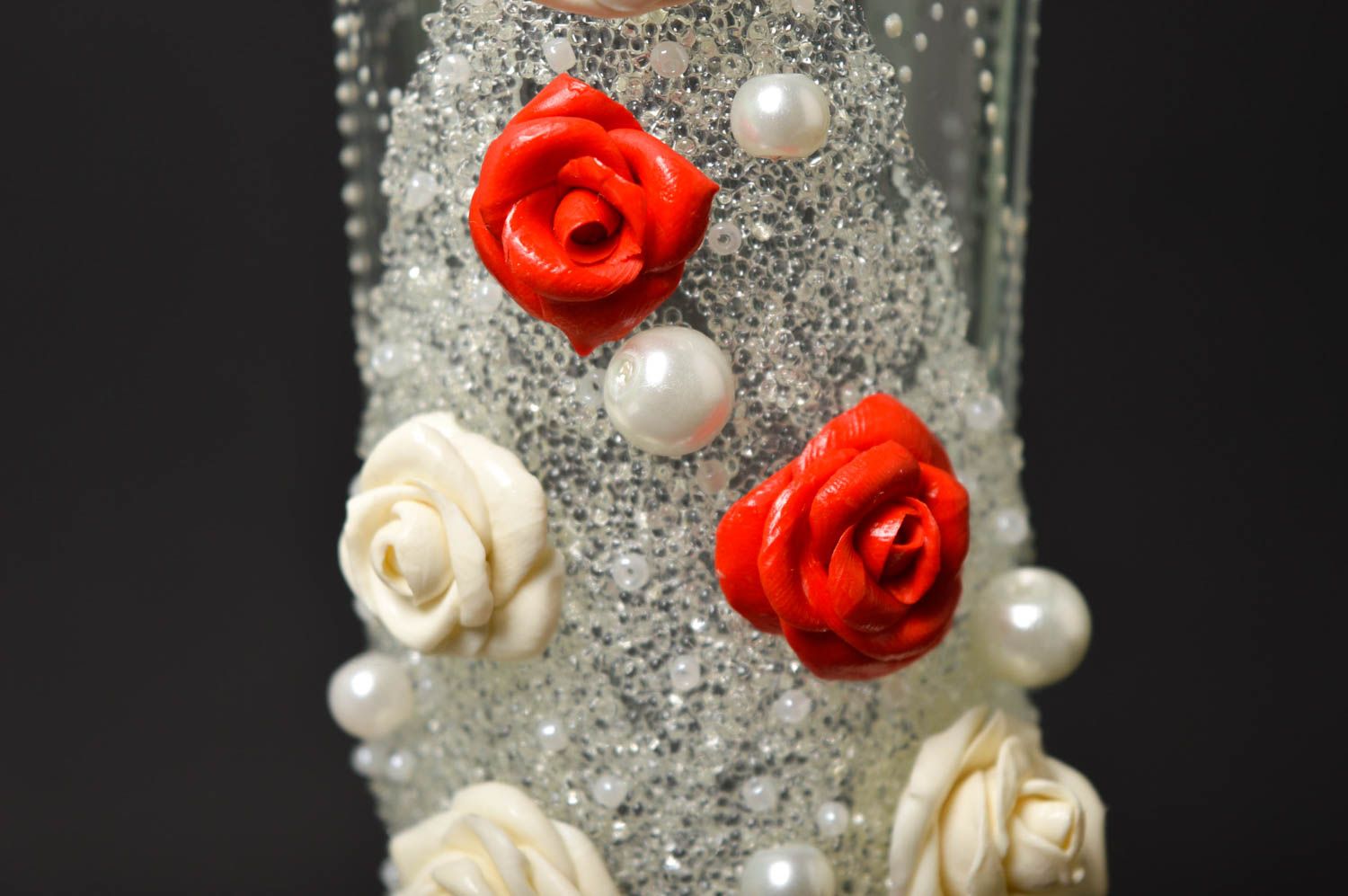 Свадебные бокалы ручной работы свадебные фужеры красивые бокалы с розами фото 3