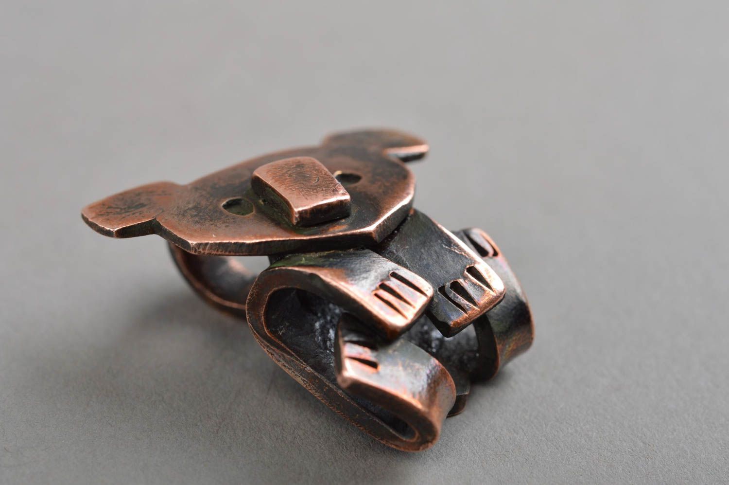 Handmade metal pendant designer copper accessory beautiful modern jewelry photo 5