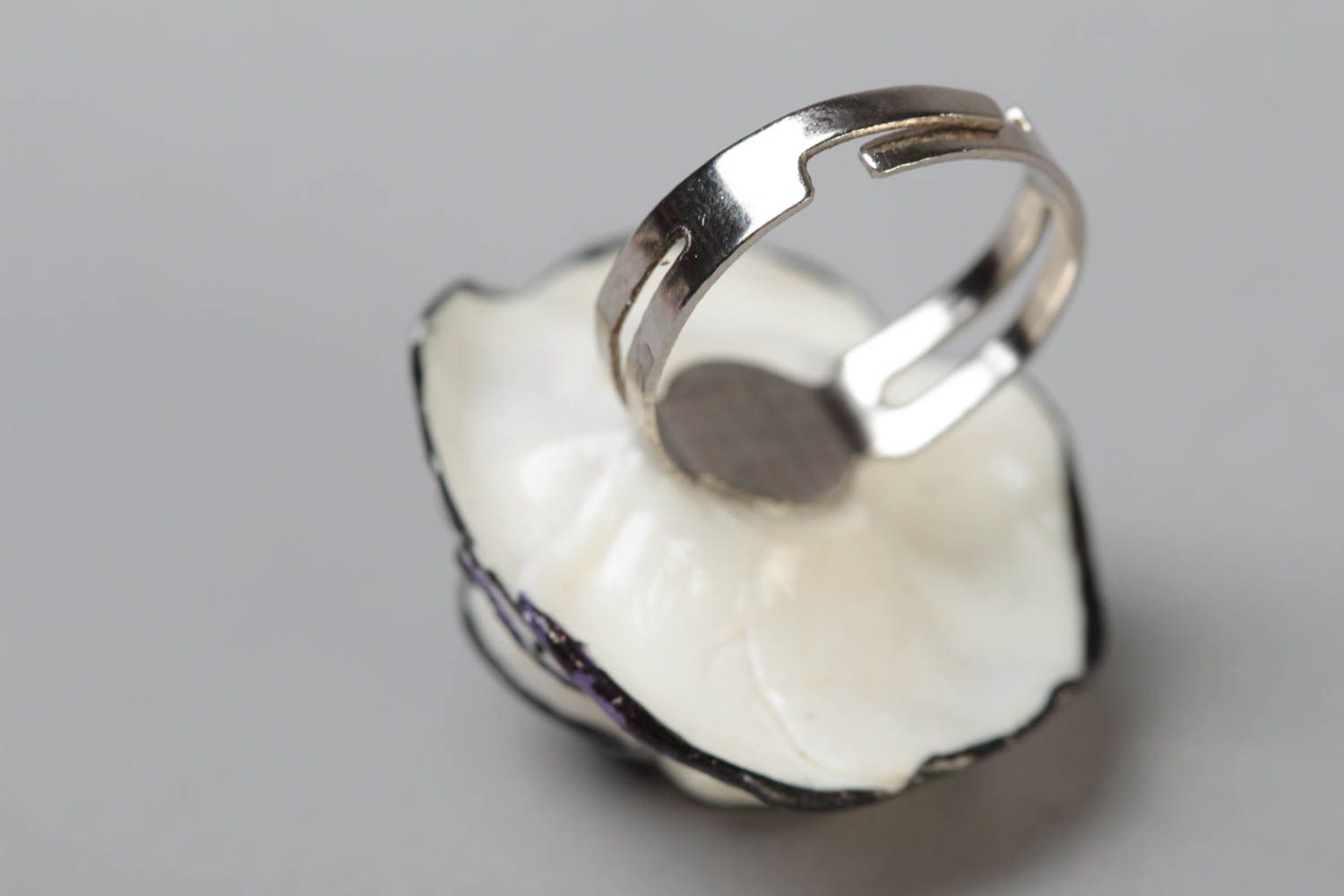 Handmade Ring aus Polymerton schön künstlerisch handgefertigt für Damen grell foto 4