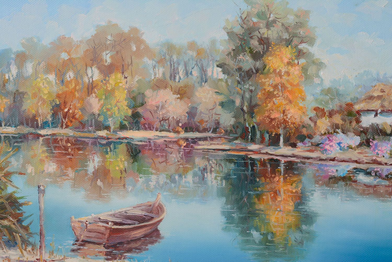 Homemade oil painting On an Autumn Day photo 2