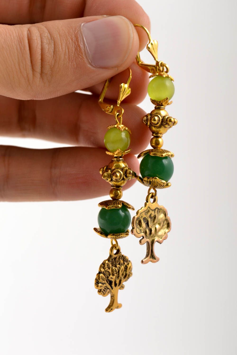 Beautiful handmade gemstone bead earrings cool beaded earrings gifts for her photo 2