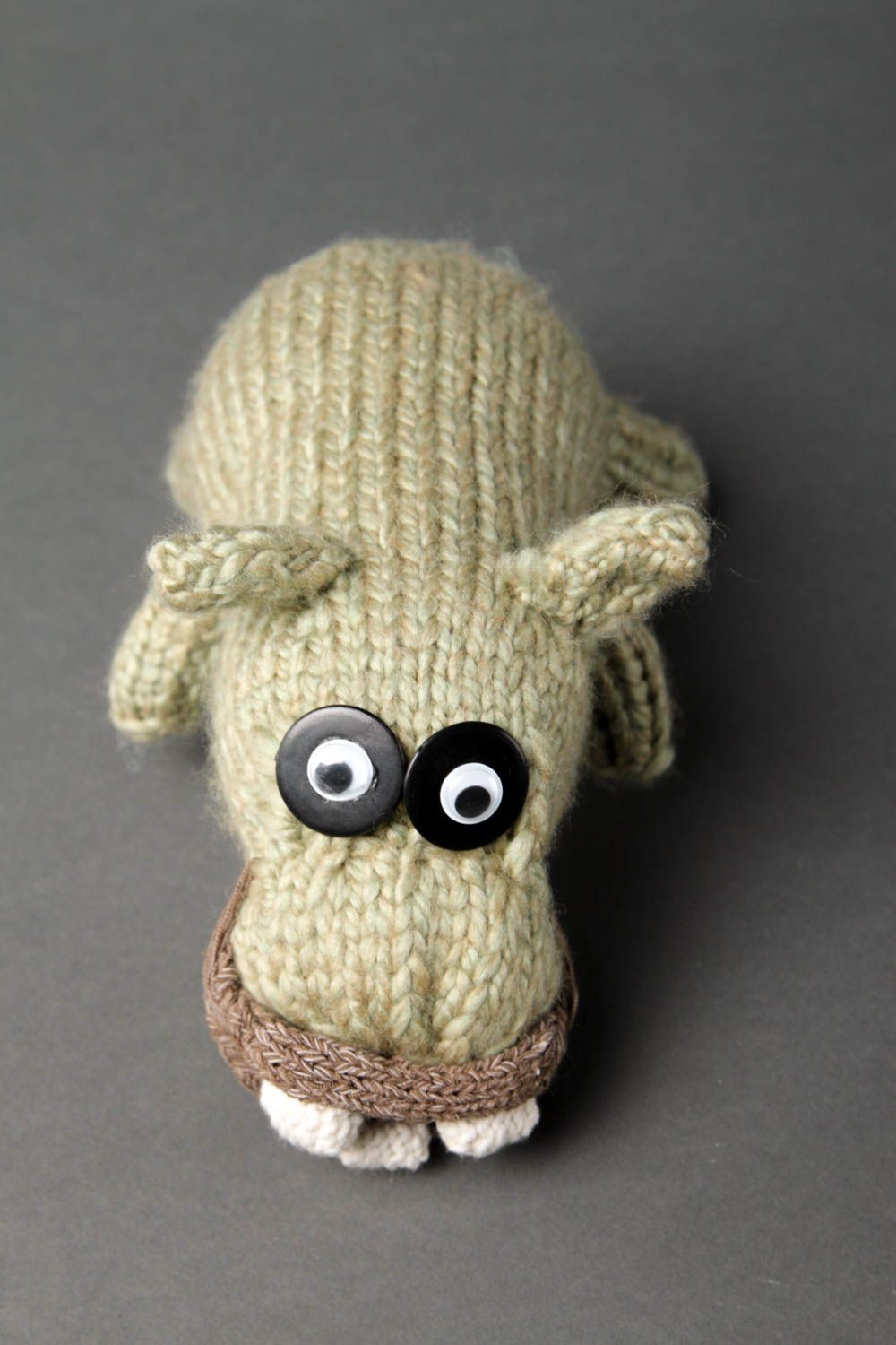Peluche hippopotame Jouet fait main tricoté en laine Cadeau pour enfant photo 2