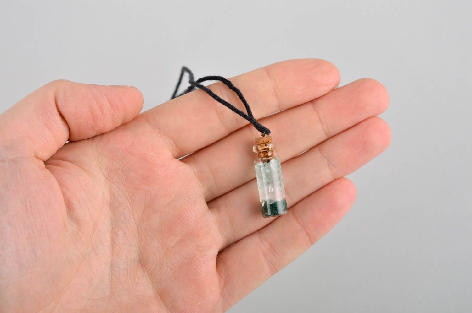 Handmade pendant necklace glass vial necklace womens accessories long necklace photo 5