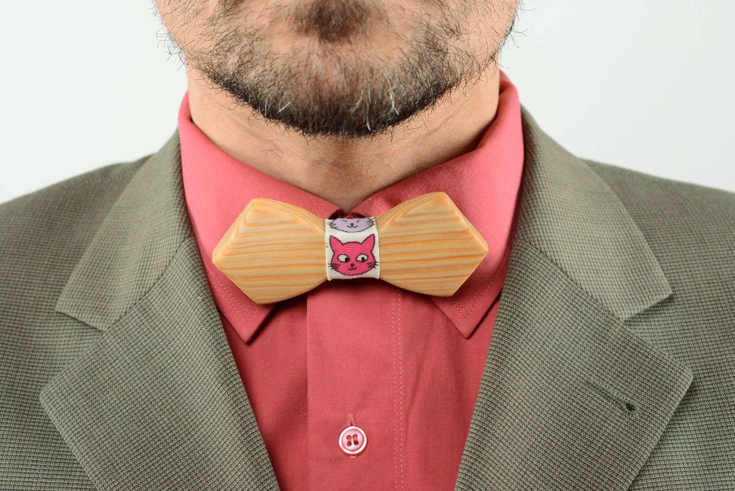Bow tie made ​​of wood Kittens photo 1