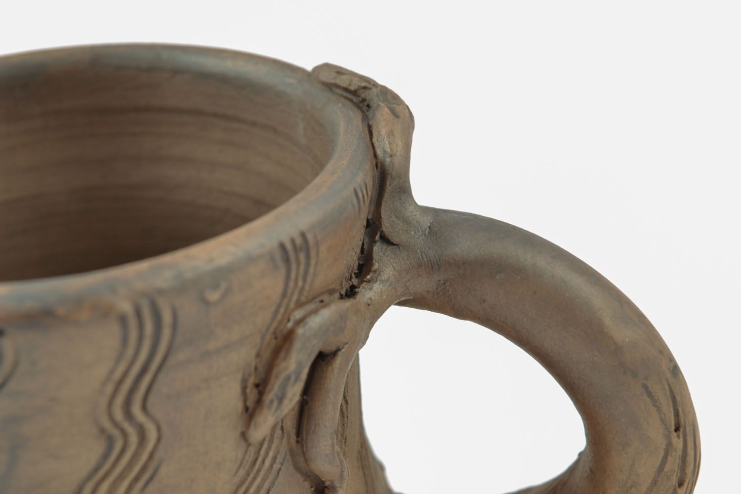 Clay mug with ornament photo 2