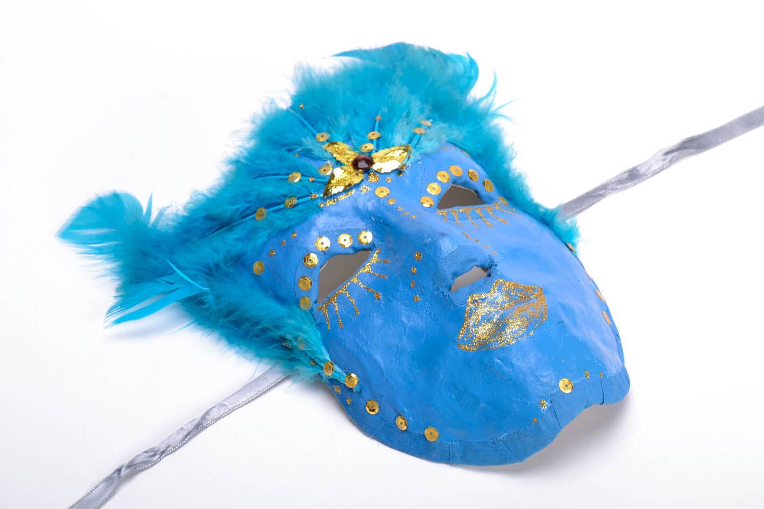 Masque carnaval décoratif artisanal en plâtre photo 2