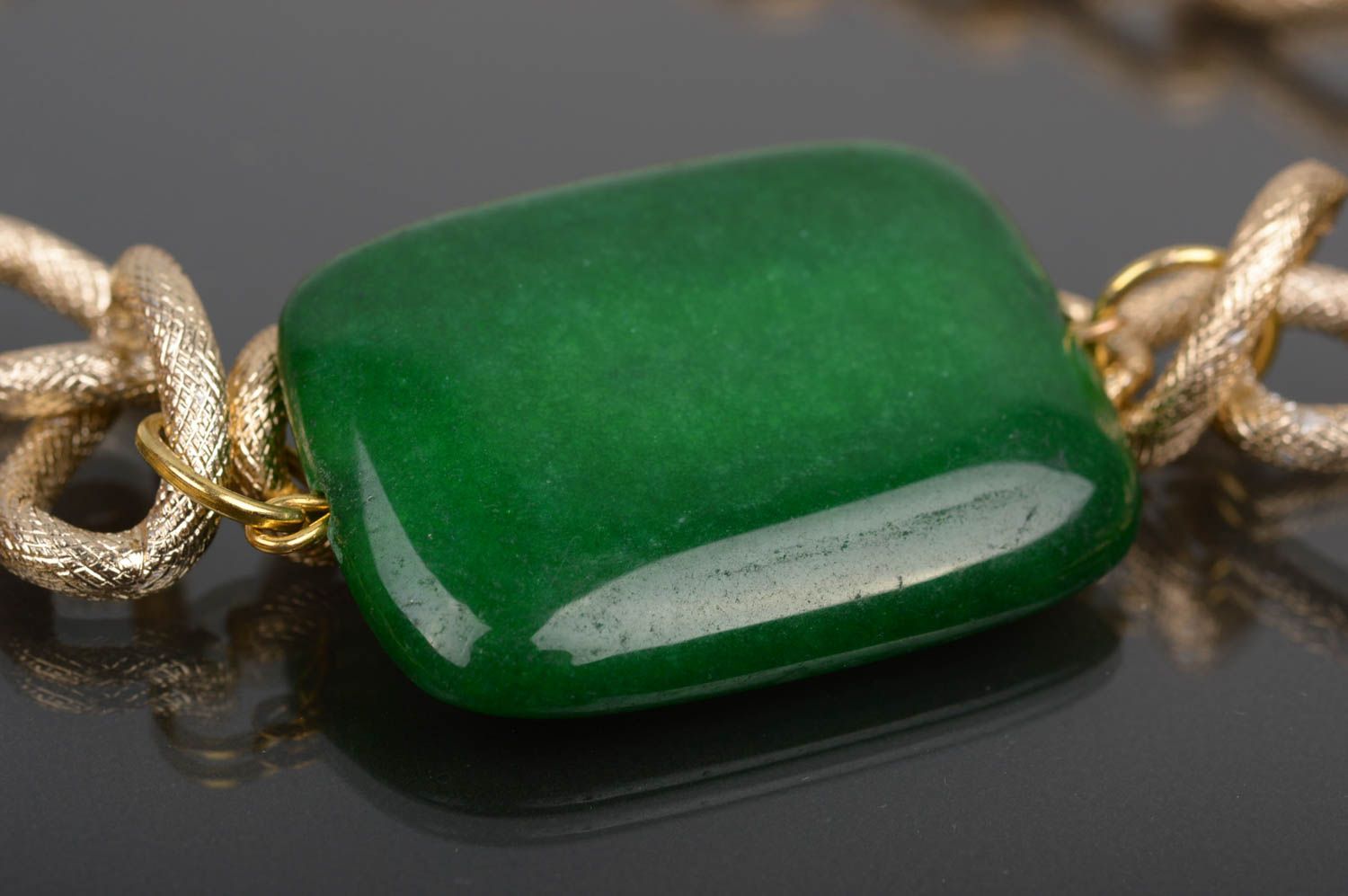 Handmade beautiful necklace jade necklace elegant accessory female present photo 3