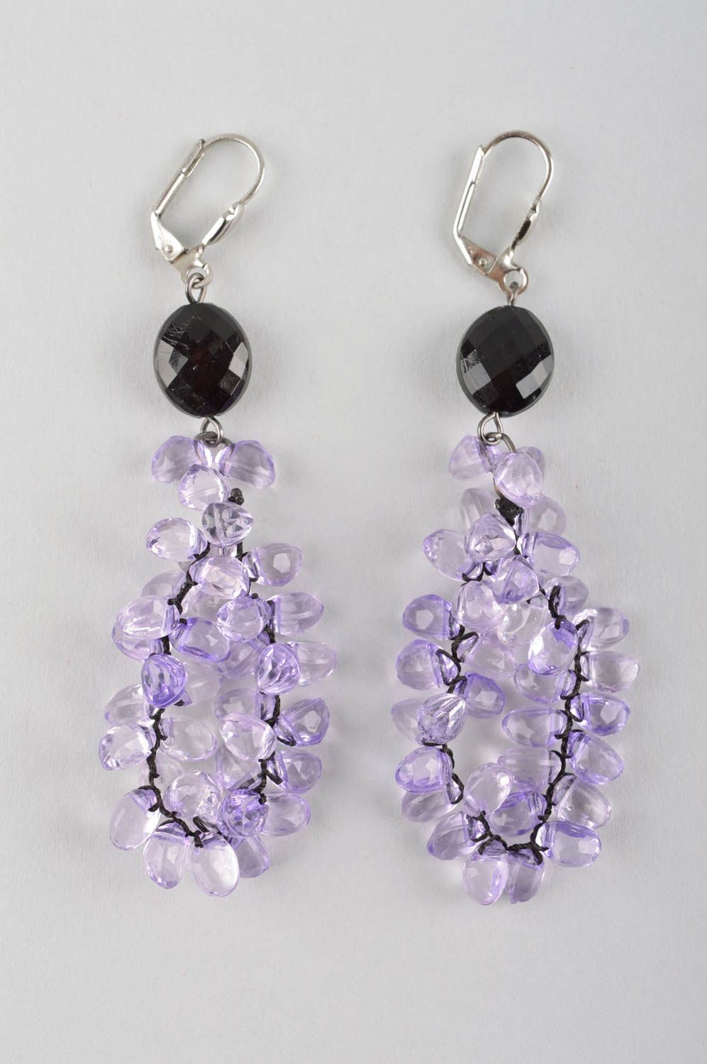 Handcrafted earrings crystal earrings plastic jewelry designer accessories photo 3