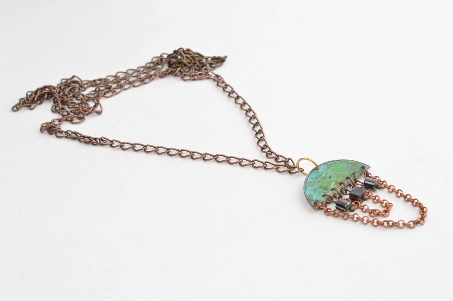 Handmade pendant designer accessory copper jewelry gift ideas pendant with stone photo 3